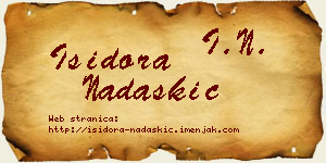 Isidora Nadaškić vizit kartica